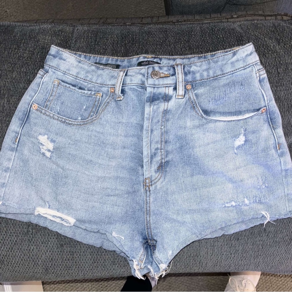 Jean shorts.